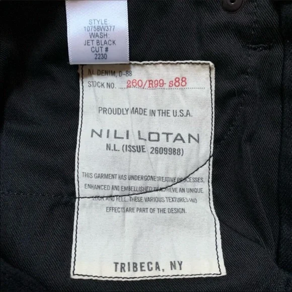 NWT Nili Lotan High Rise Skinny Jean in Jet Black Size 29 - Picture 6 of 15